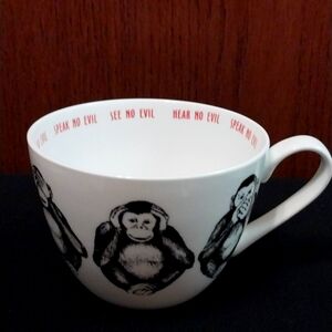 SEE NO SPEAK NO HEAR NO EVIL MONKEY GRAPHIC OVERSIZED mug
